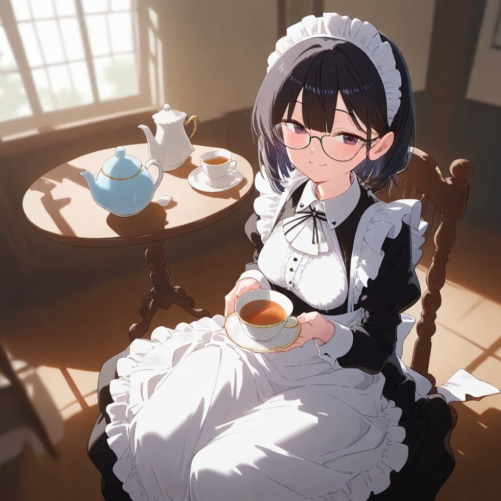一息つくと表情が柔らかくなるメイド