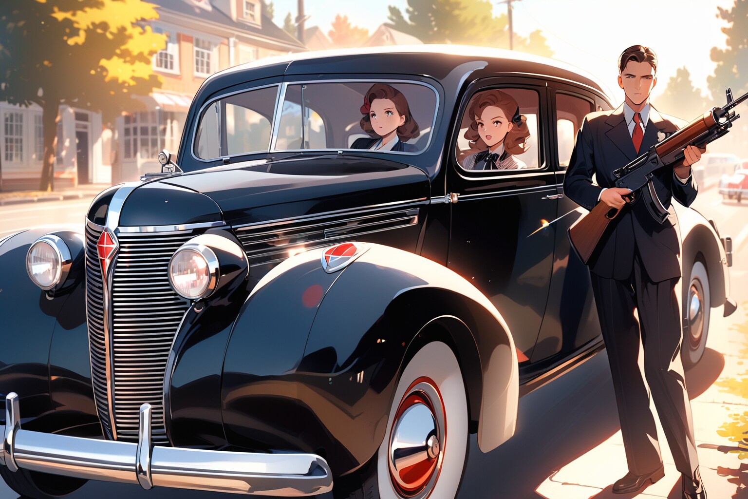 黒塗りにしてもマフィアに目得なかった（笑） | の人気AIイラスト・グラビア