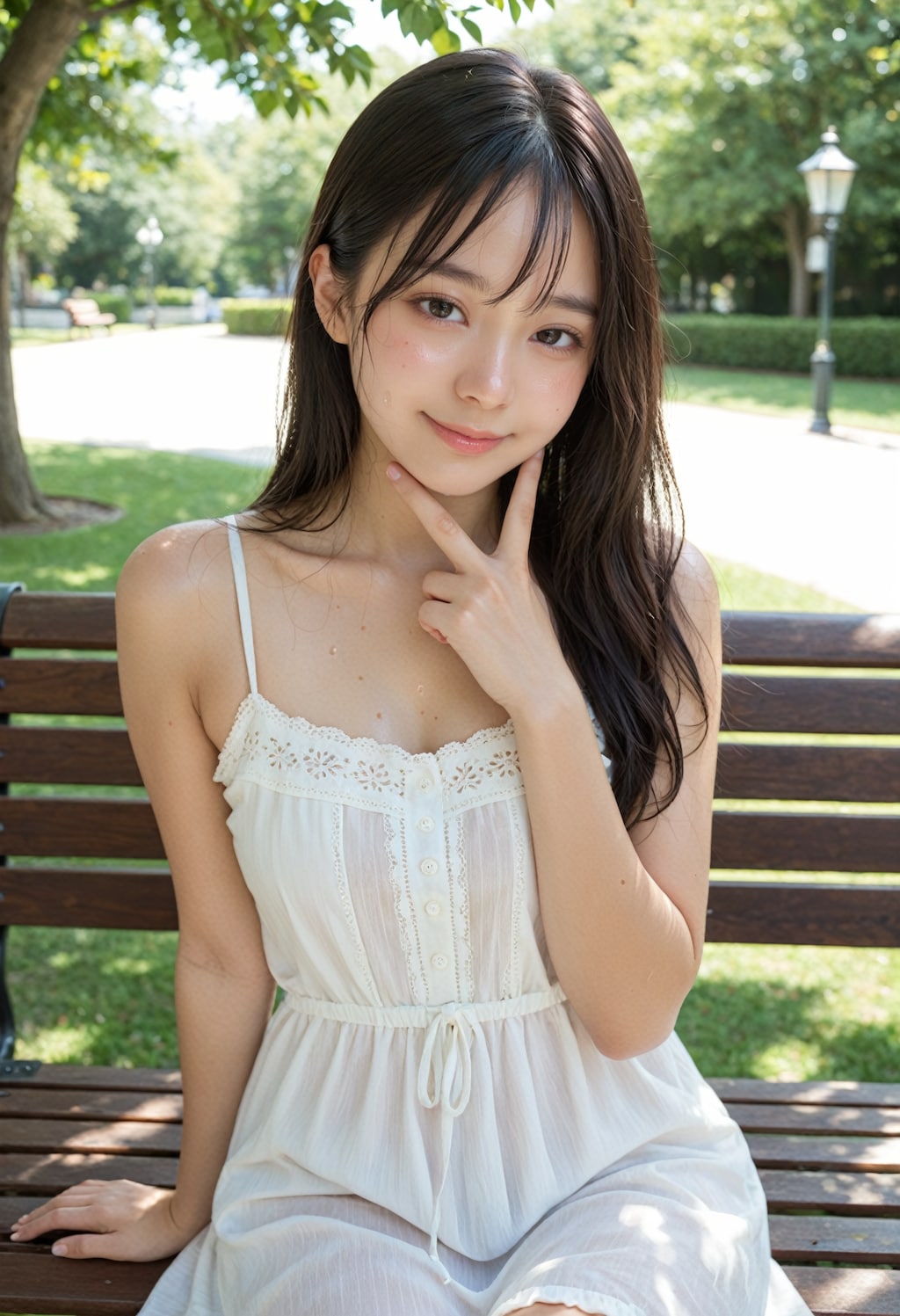 公園のベンチ（縦長） 2/4