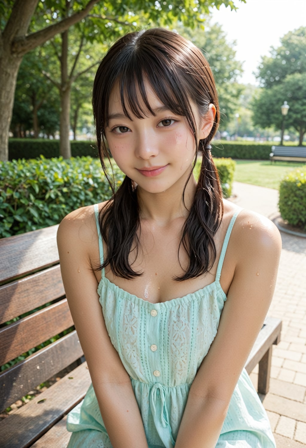 公園のベンチ（縦長） 2/4