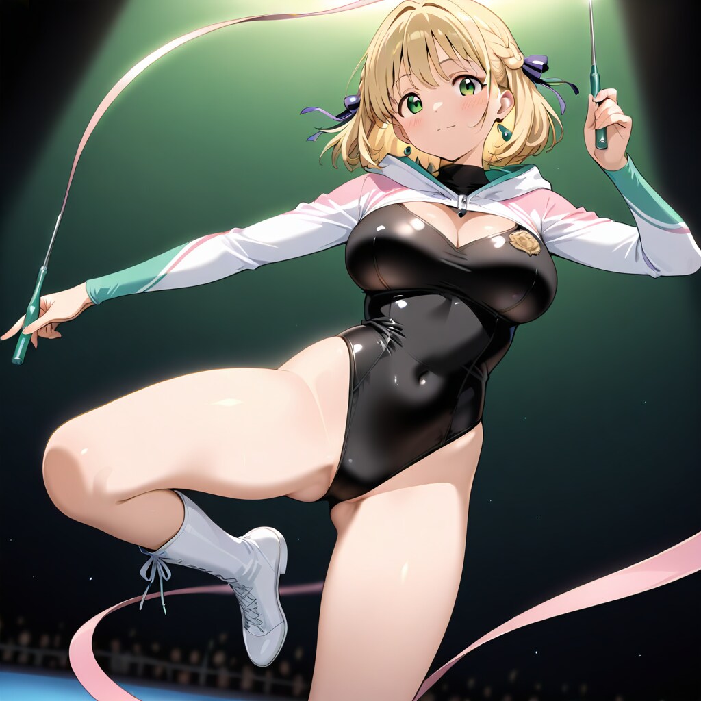 新体操パーカーハイネックレオタード美少女警官