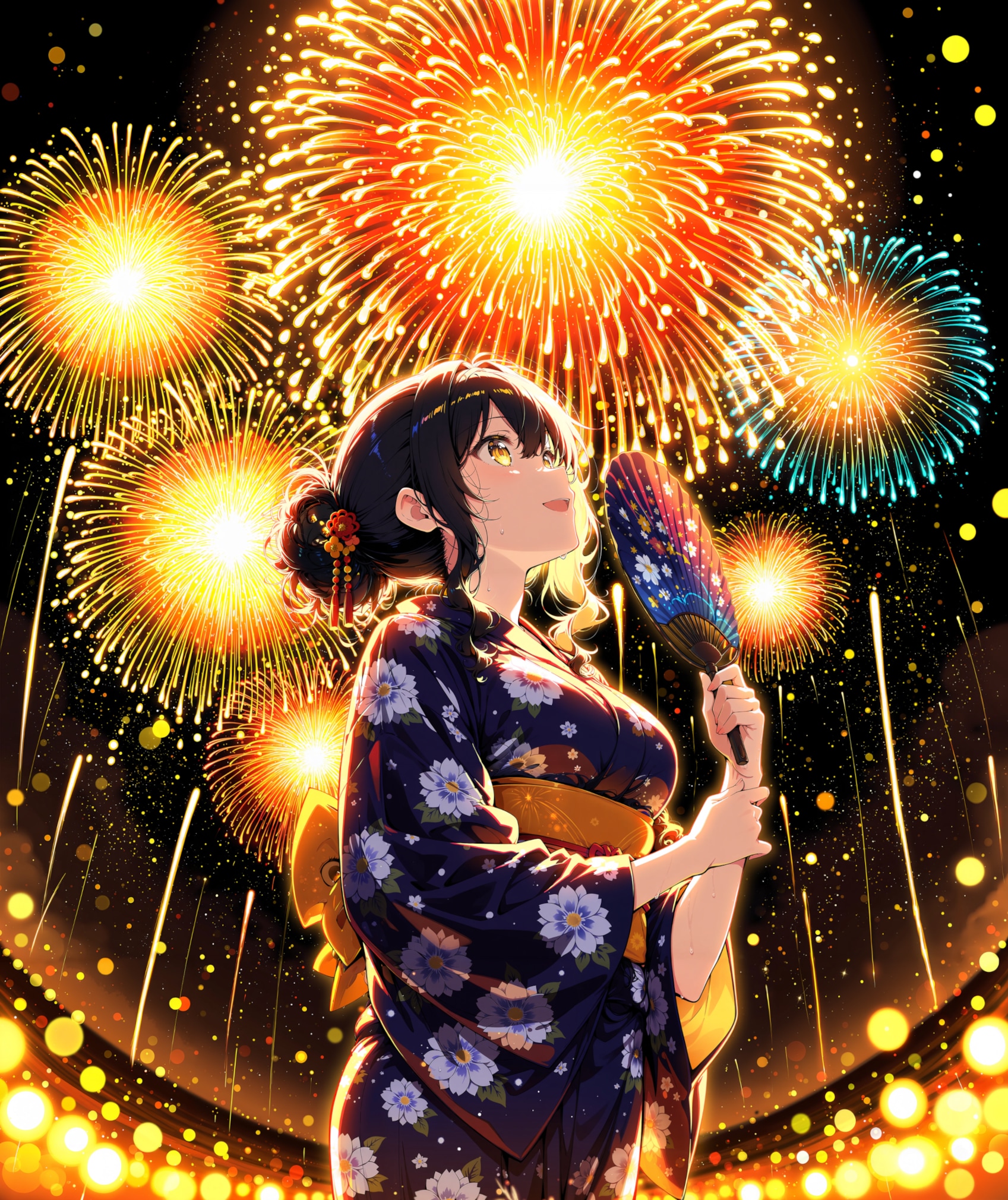 🎆花火 お姉さん 日本の夏🎆