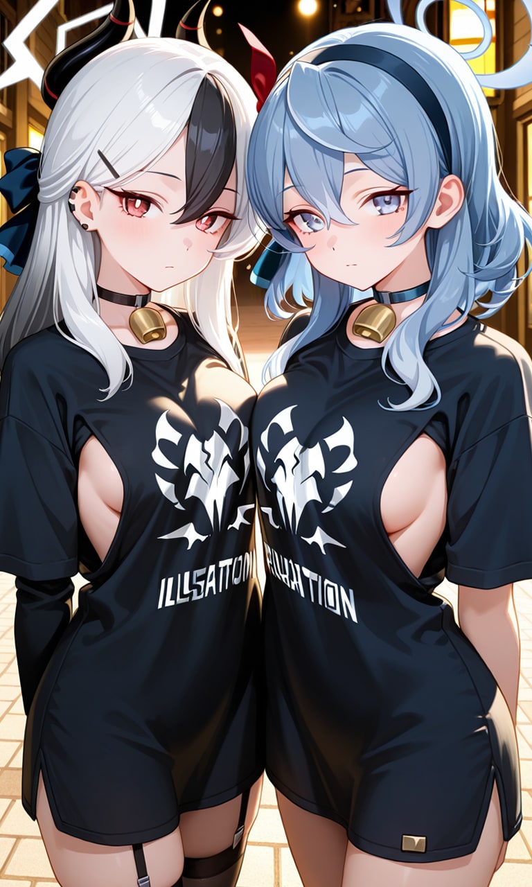 カヨコとアコ　メタルTシャツ4 | の人気AIイラスト・グラビア