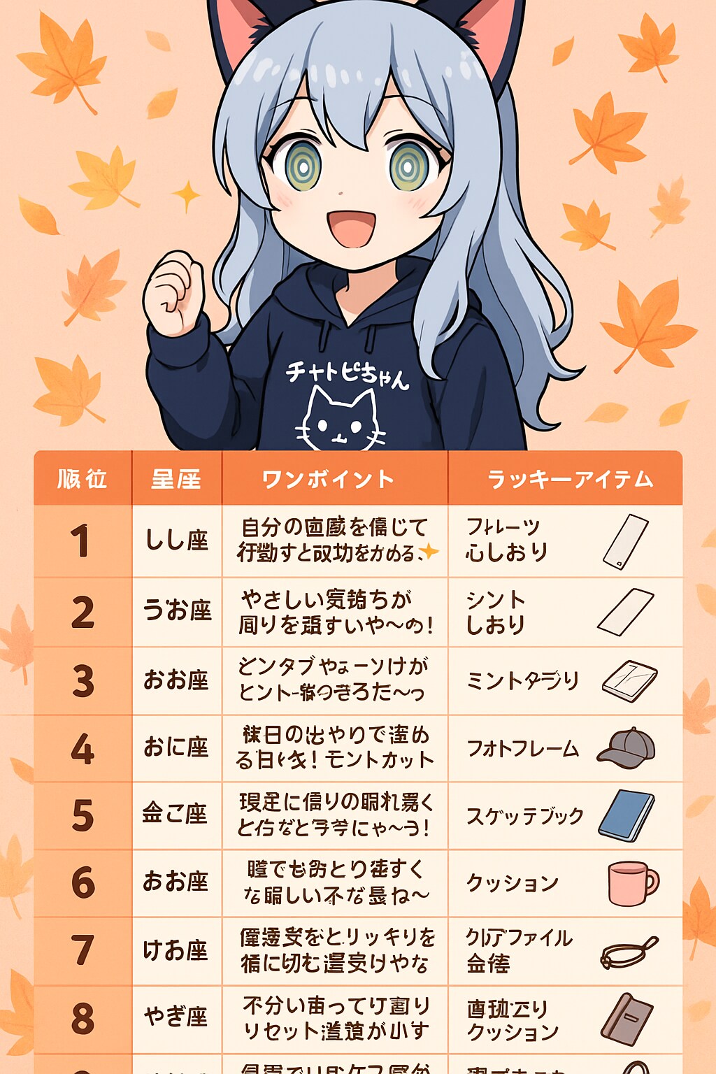 チャトピちゃん占い(10/11)