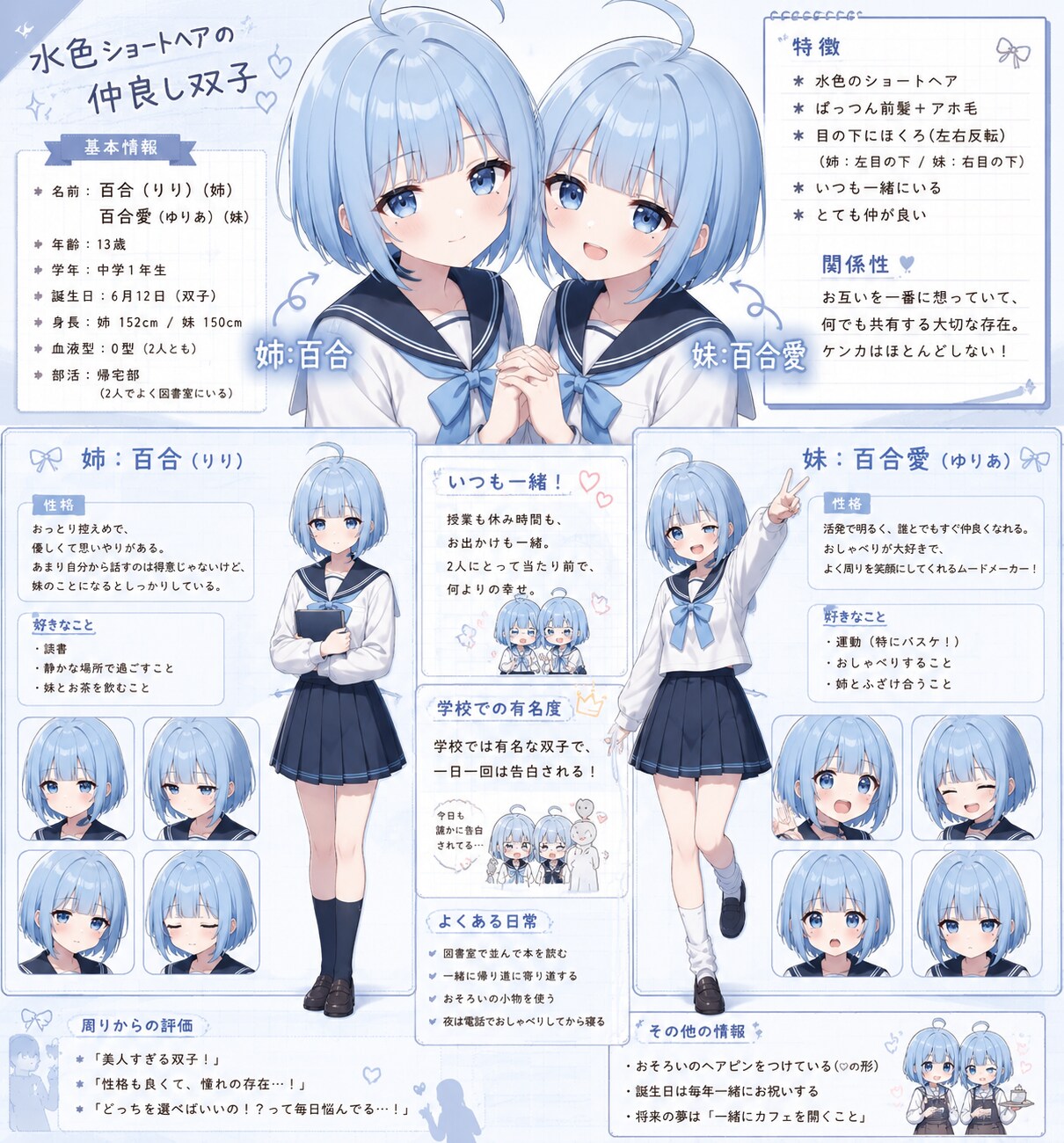 百合姉妹のキャラクターシート