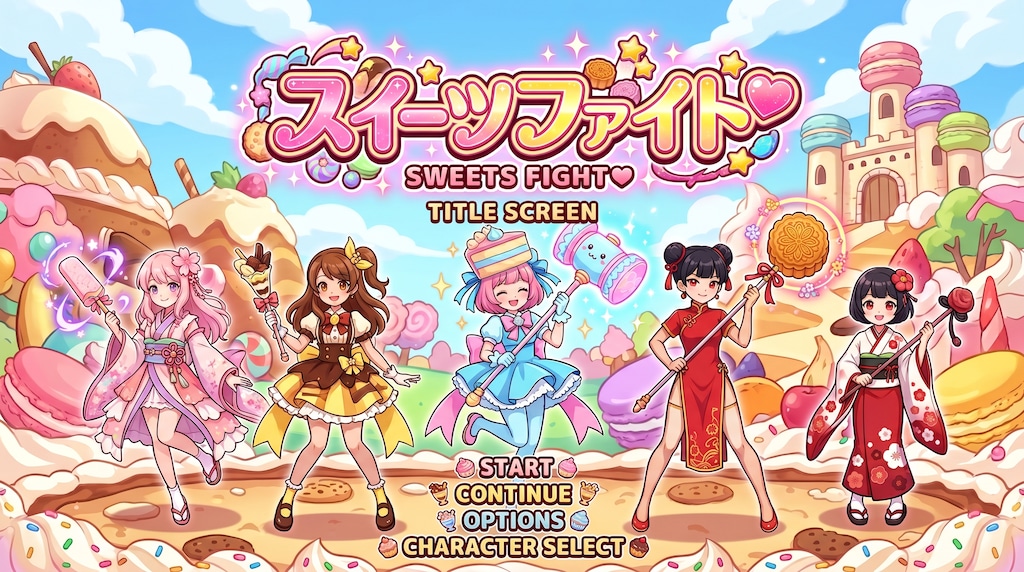 スイーツガールの格闘ゲーム