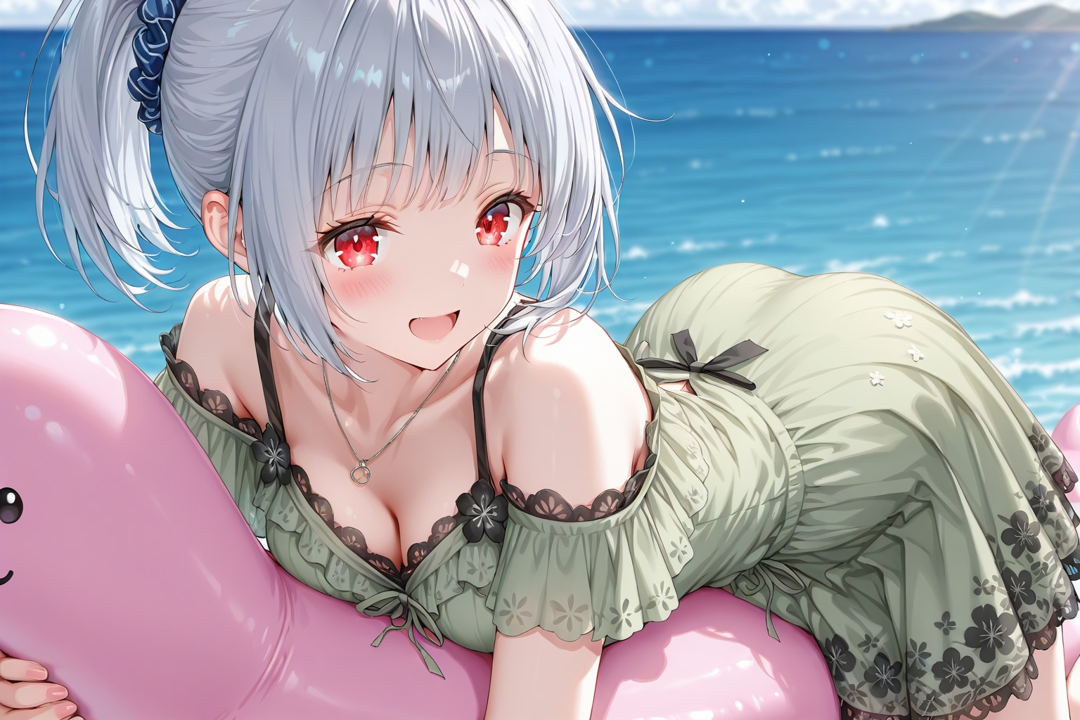 ピンクの恐竜（そういう浮き輪） | の人気AIイラスト・グラビア