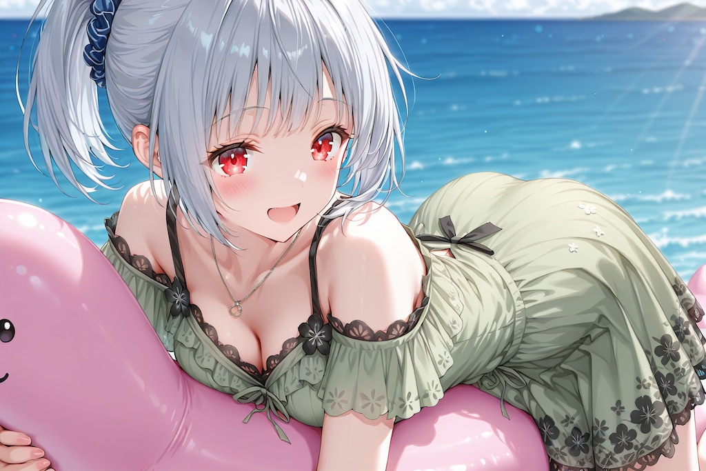 ピンクの恐竜（そういう浮き輪）