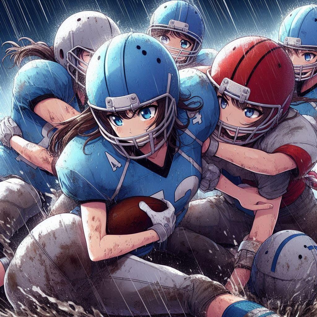 🏈泥まみれの女子アメフト 126