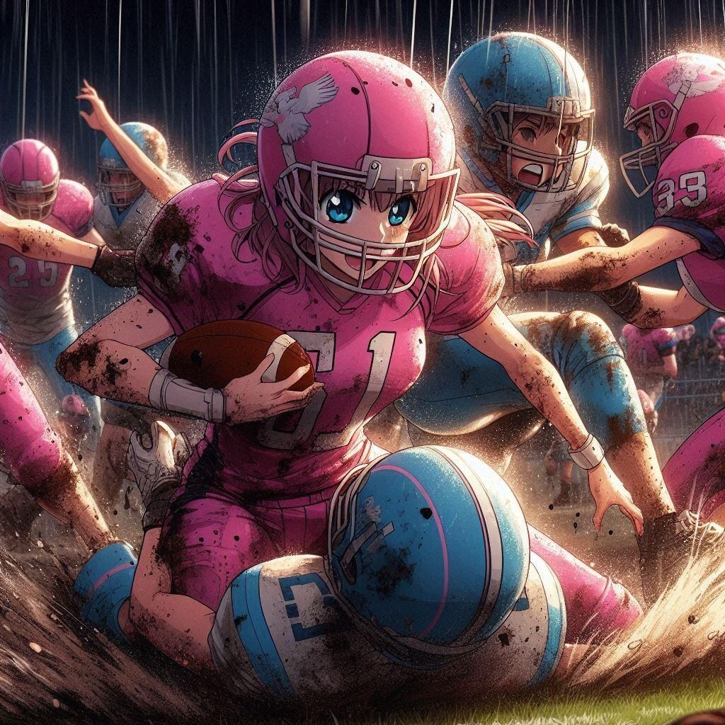 🏈泥まみれの女子アメフト 126