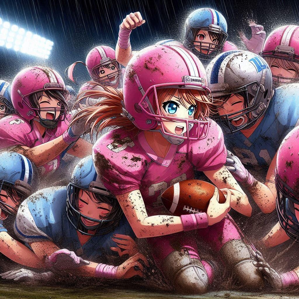 🏈泥まみれの女子アメフト 126