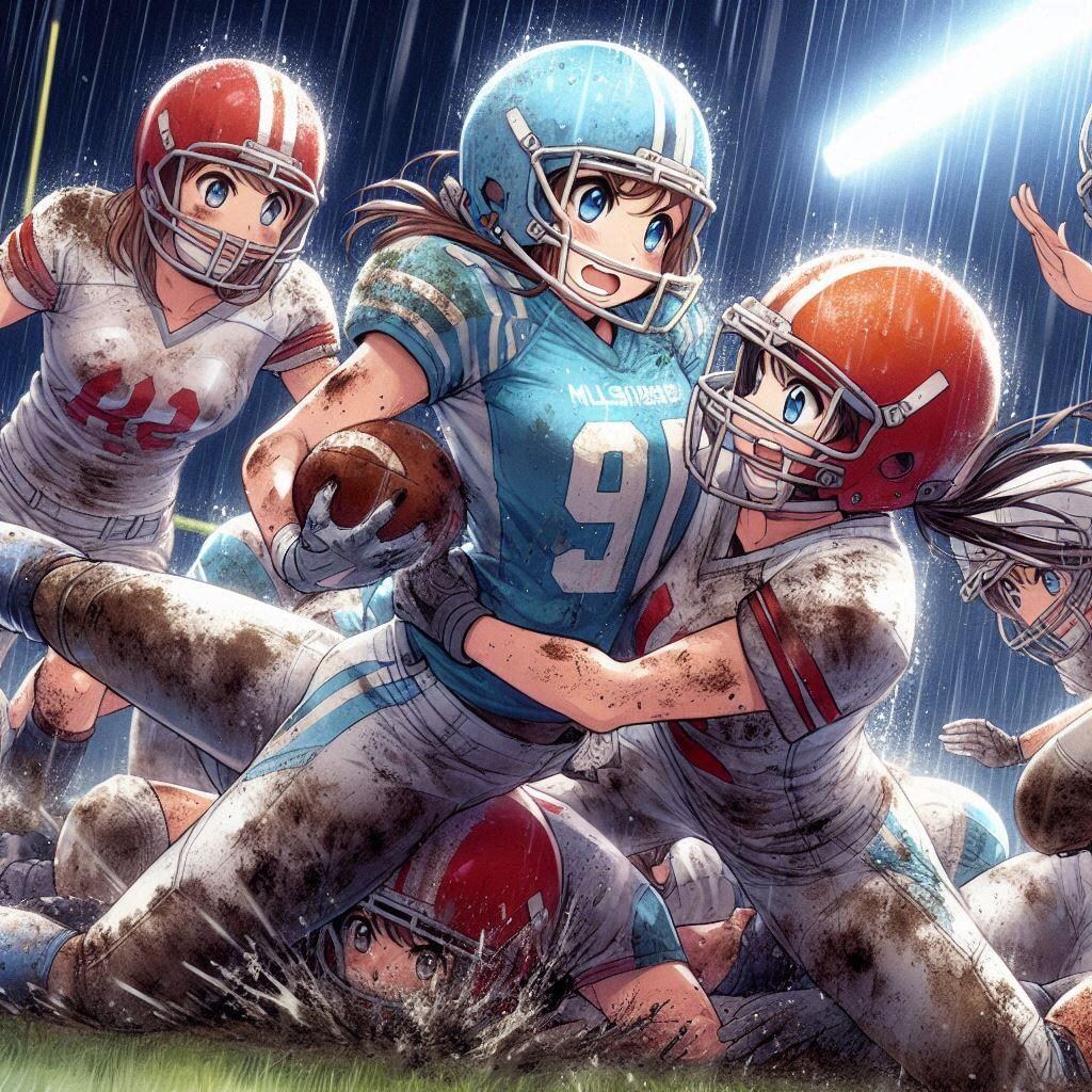 🏈泥まみれの女子アメフト 126