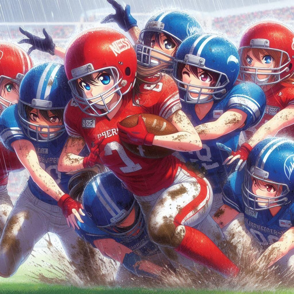 🏈泥まみれの女子アメフト 126