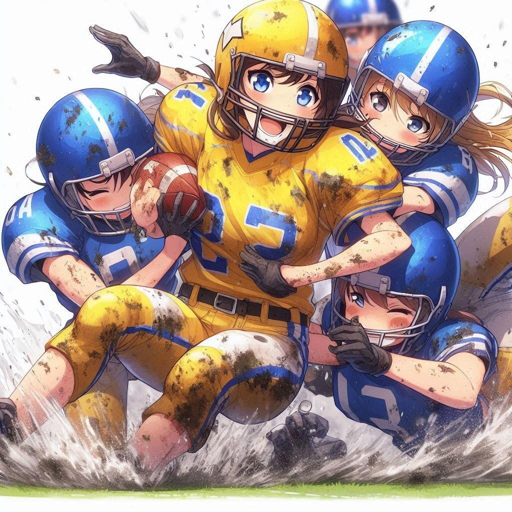 🏈泥まみれの女子アメフト 126