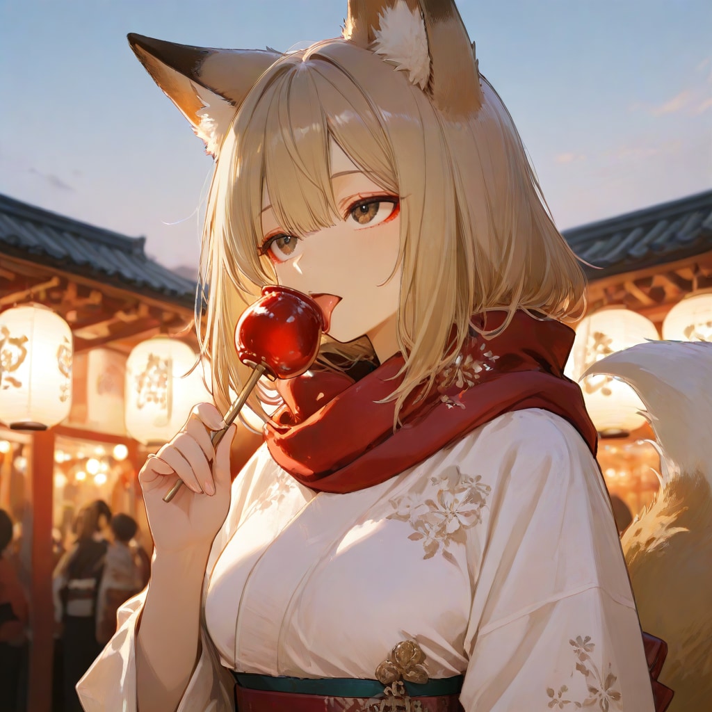 ふむ。これがりんご飴とか言う物か。