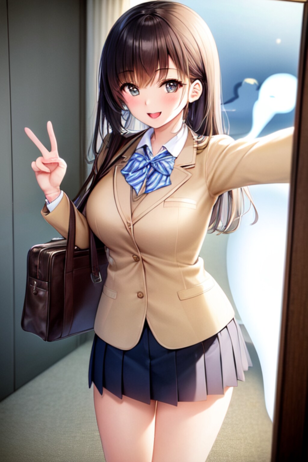 女子高生と心霊写真