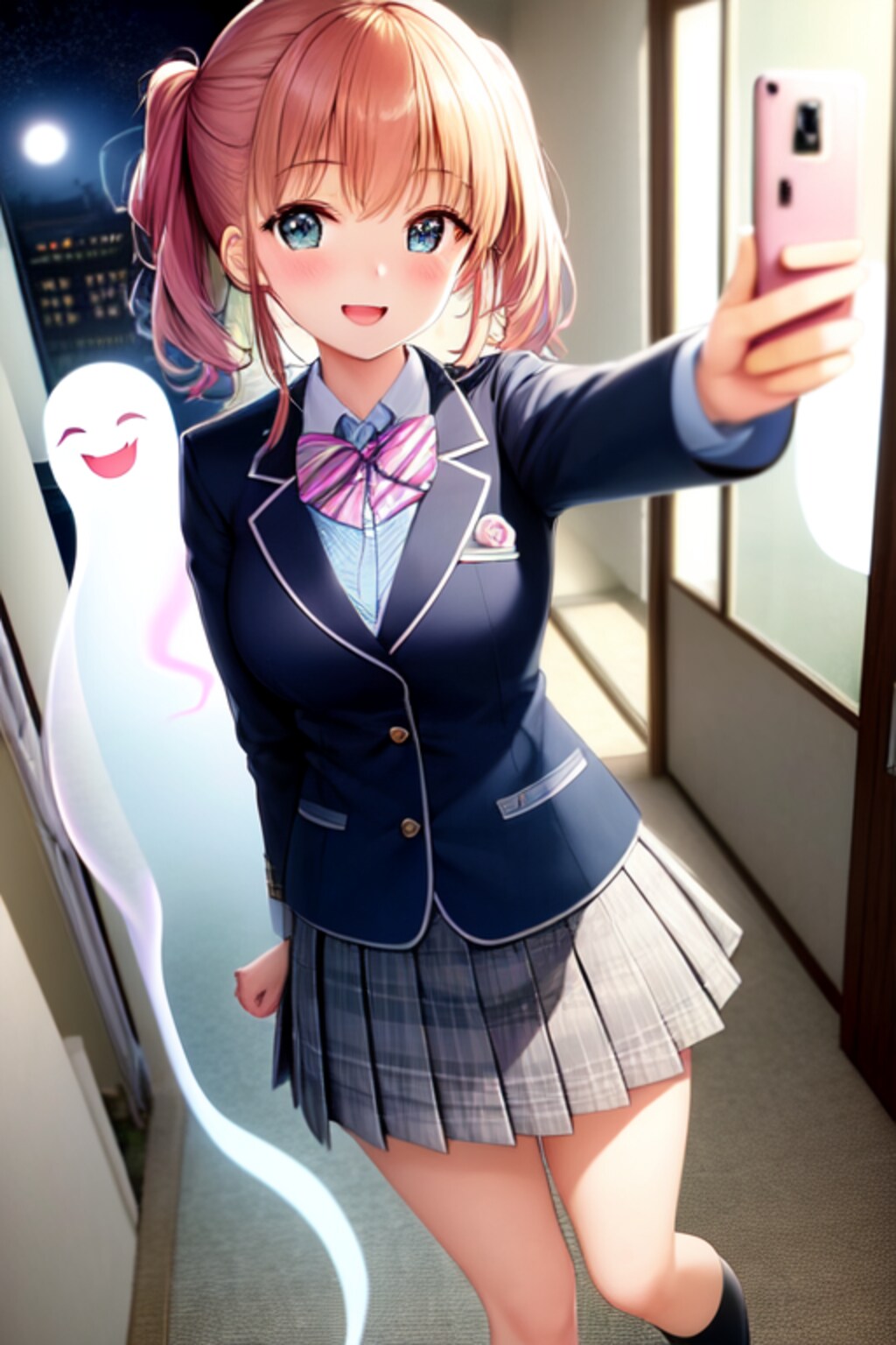 女子高生と心霊写真