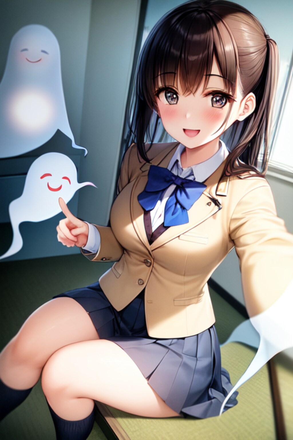 女子高生と心霊写真