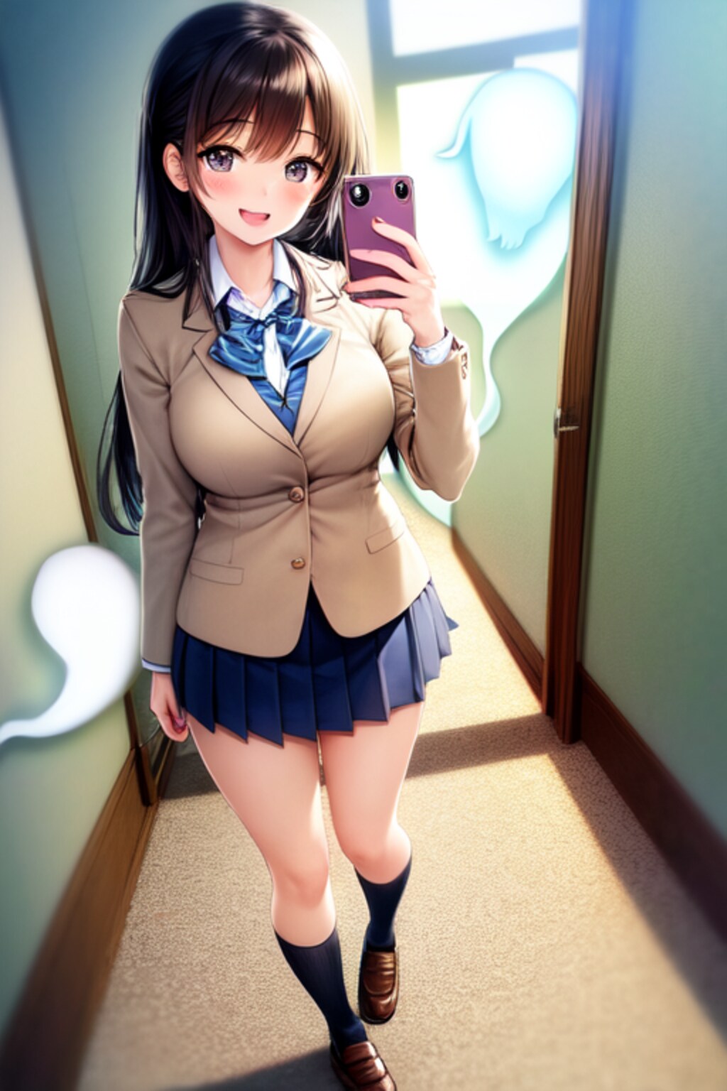 女子高生と心霊写真