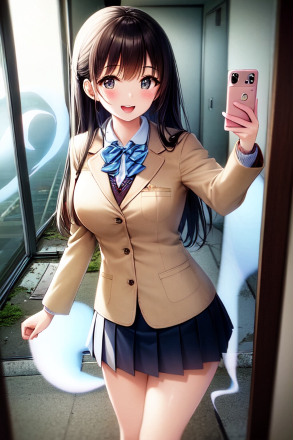 女子高生と心霊写真