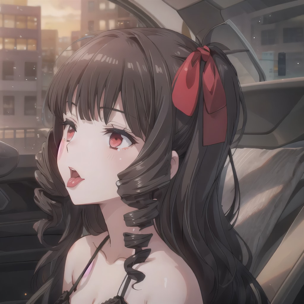 黒髪ロングの舌出し少女２８