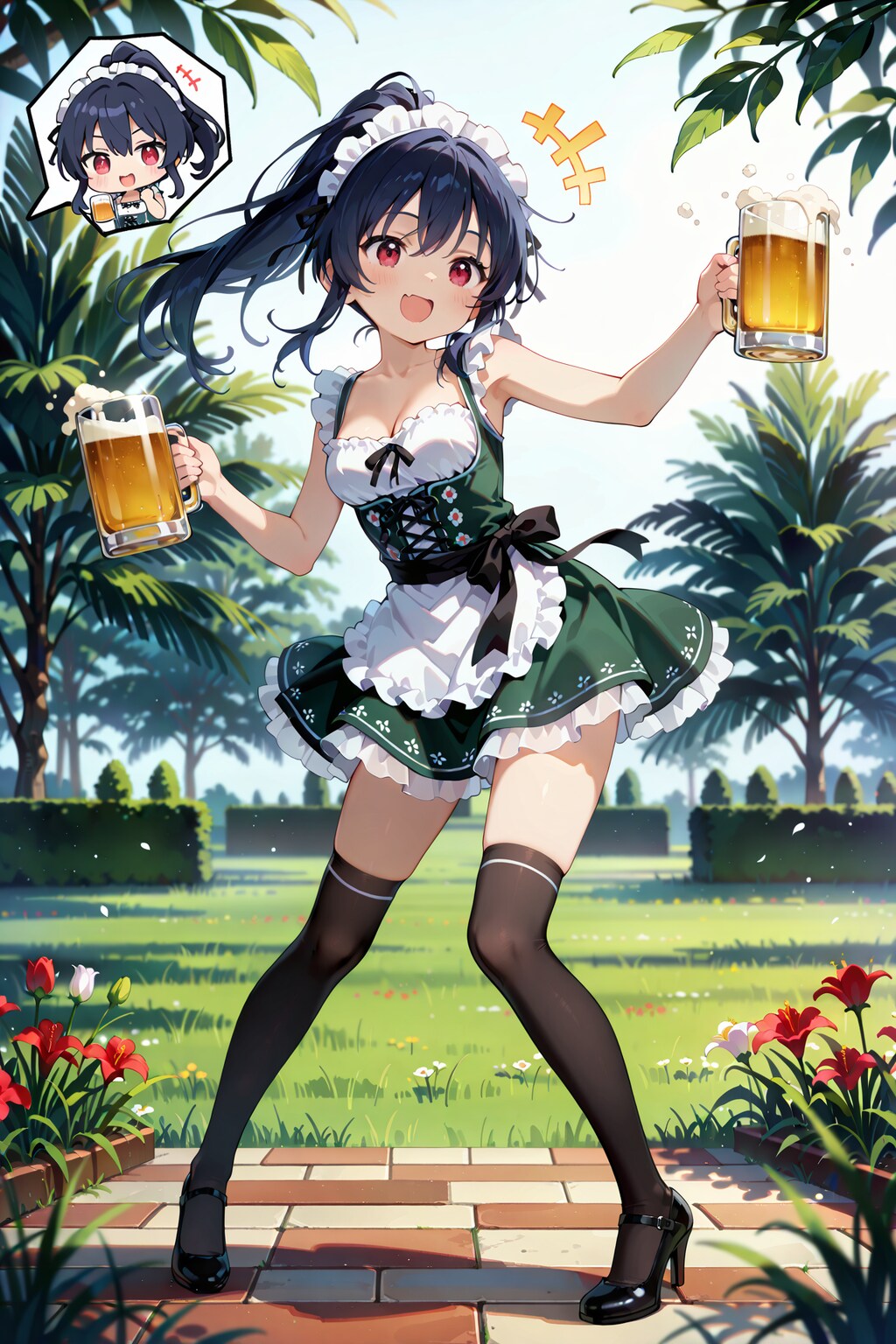 ジョッキと絶対領域の誘惑 Y615