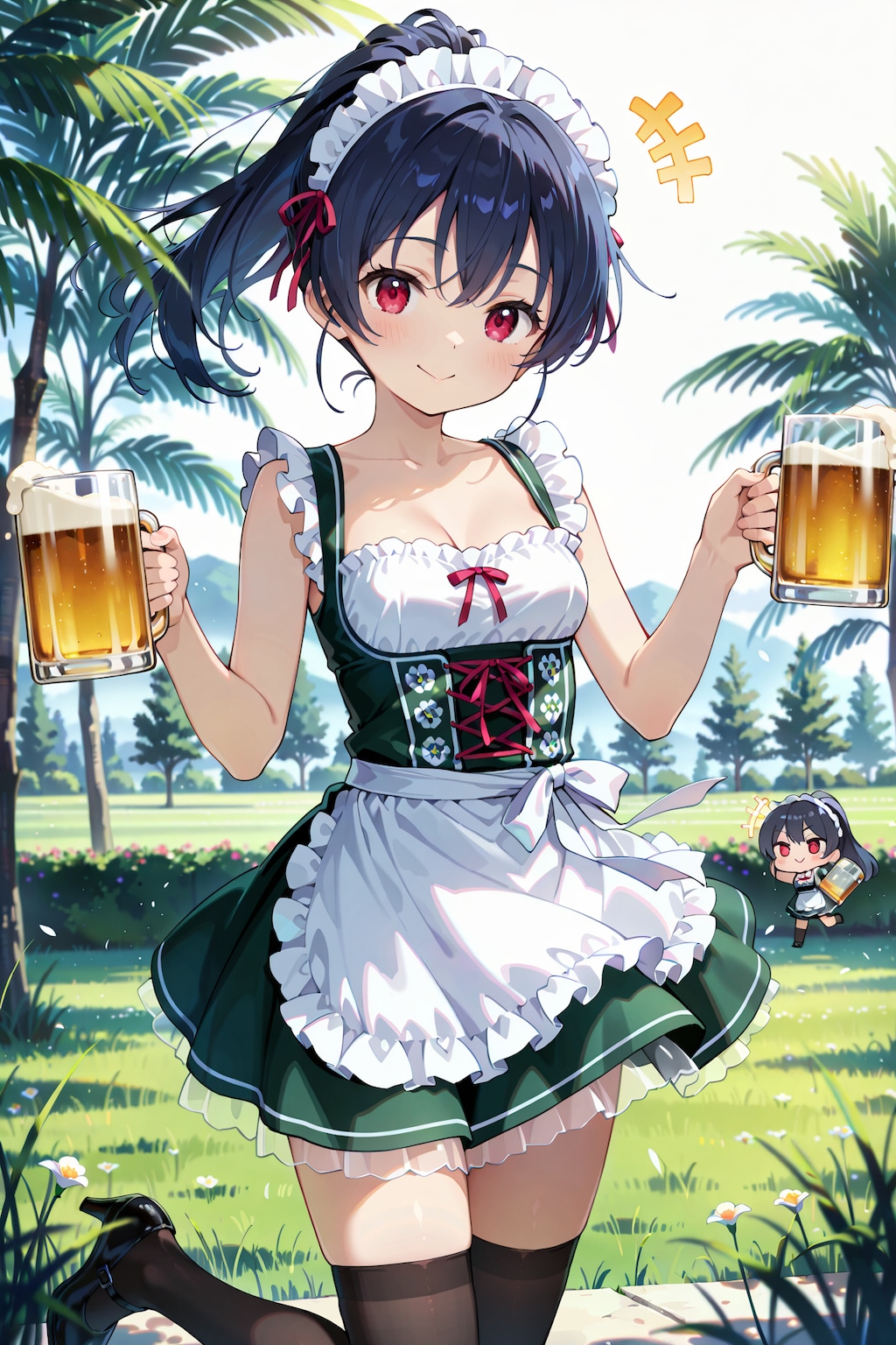 ジョッキと絶対領域の誘惑 Y615