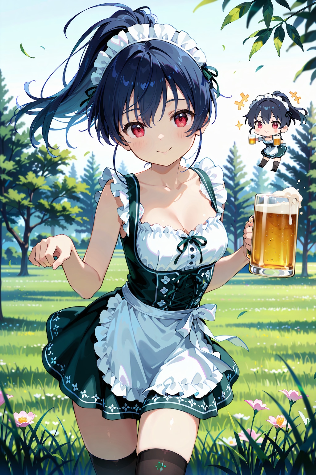 ジョッキと絶対領域の誘惑 Y615