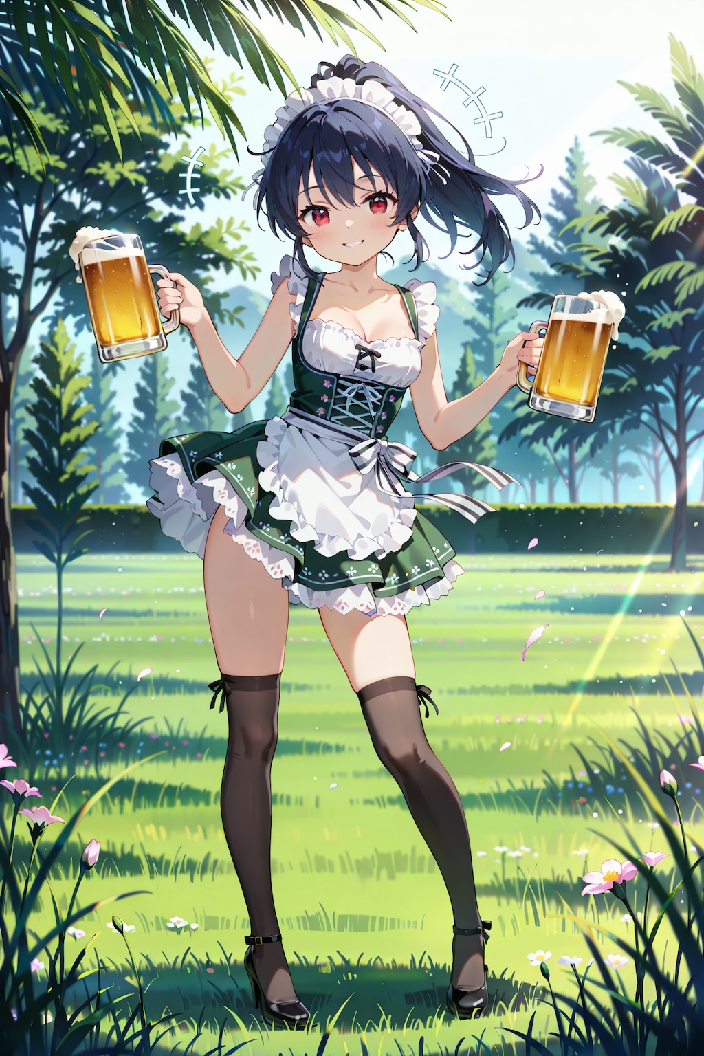 ジョッキと絶対領域の誘惑 Y615