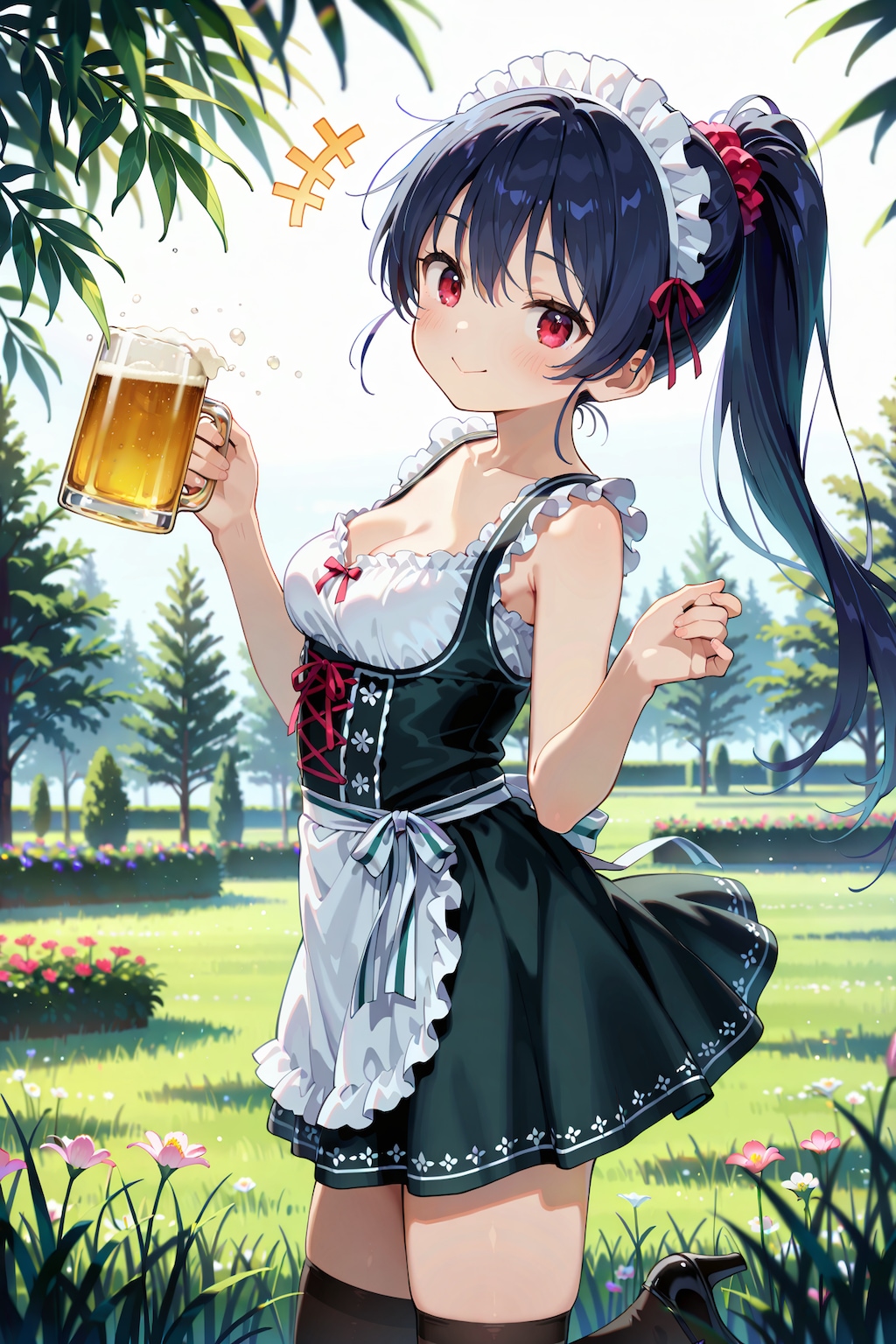 ジョッキと絶対領域の誘惑 Y615