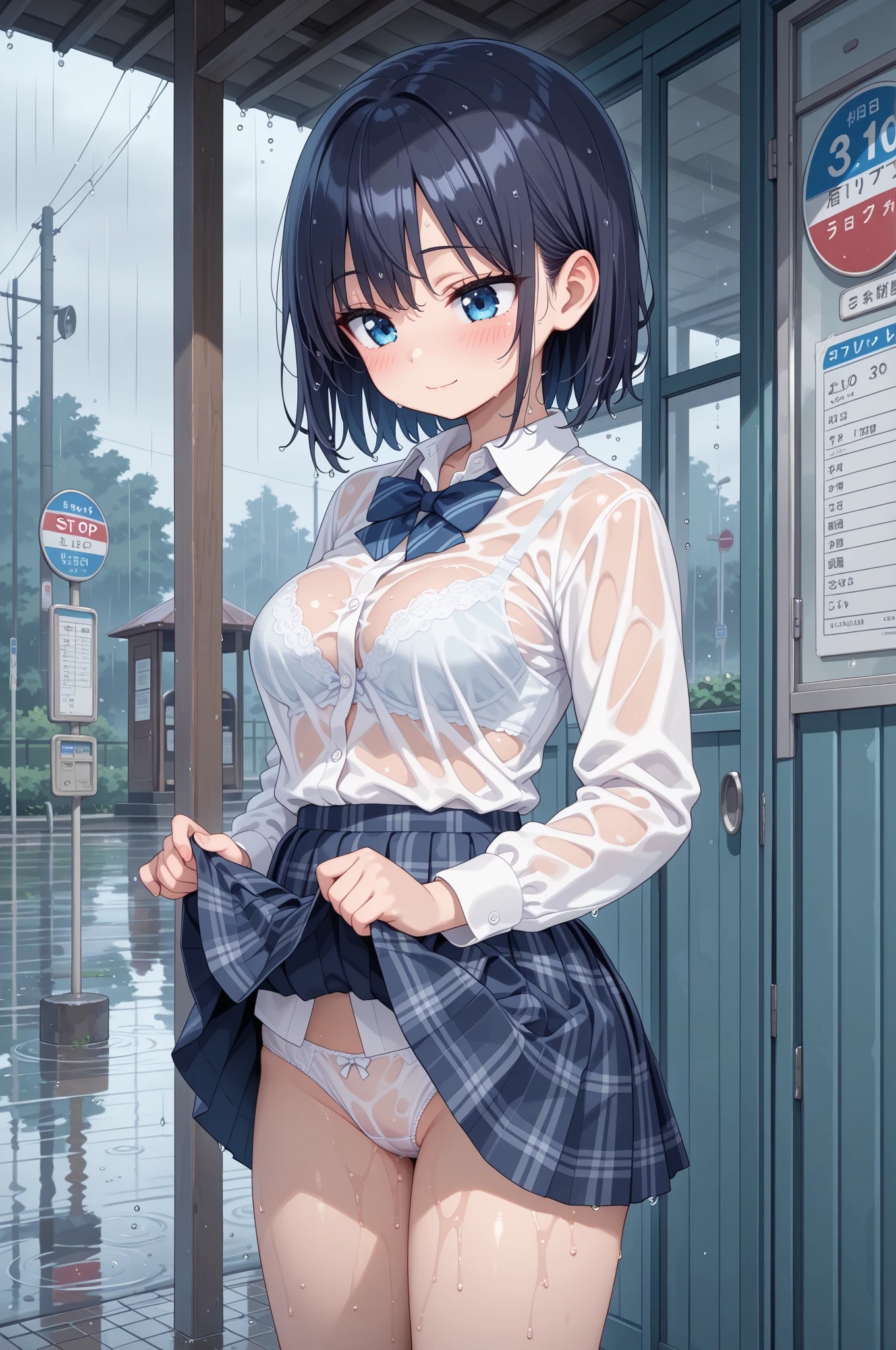 突然の雨に打たれて