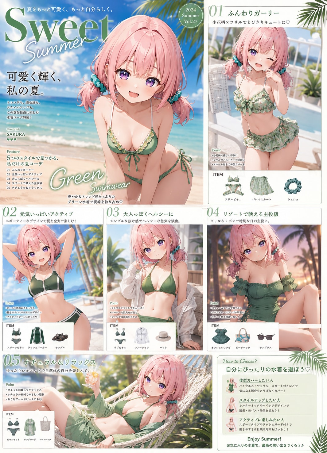 緑の水着