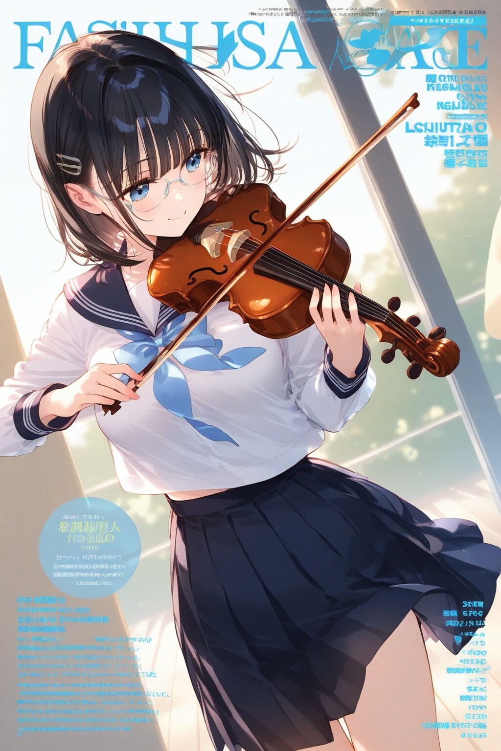 雑誌の表紙のメガネちゃん👓🎻✨