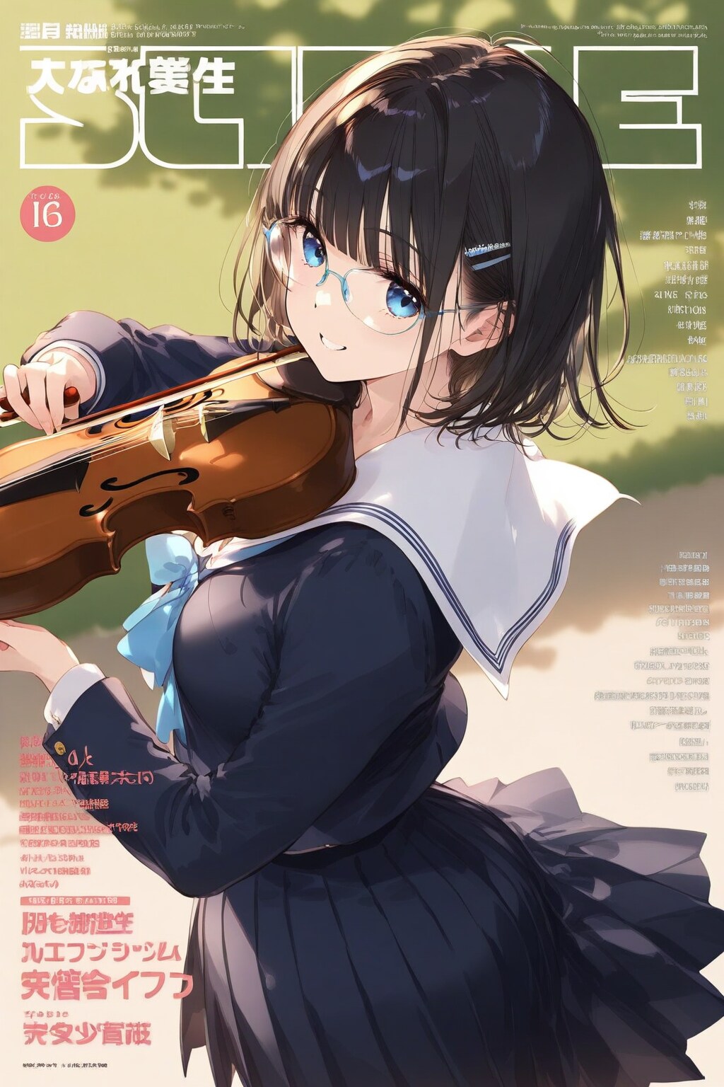 雑誌の表紙のメガネちゃん👓🎻✨