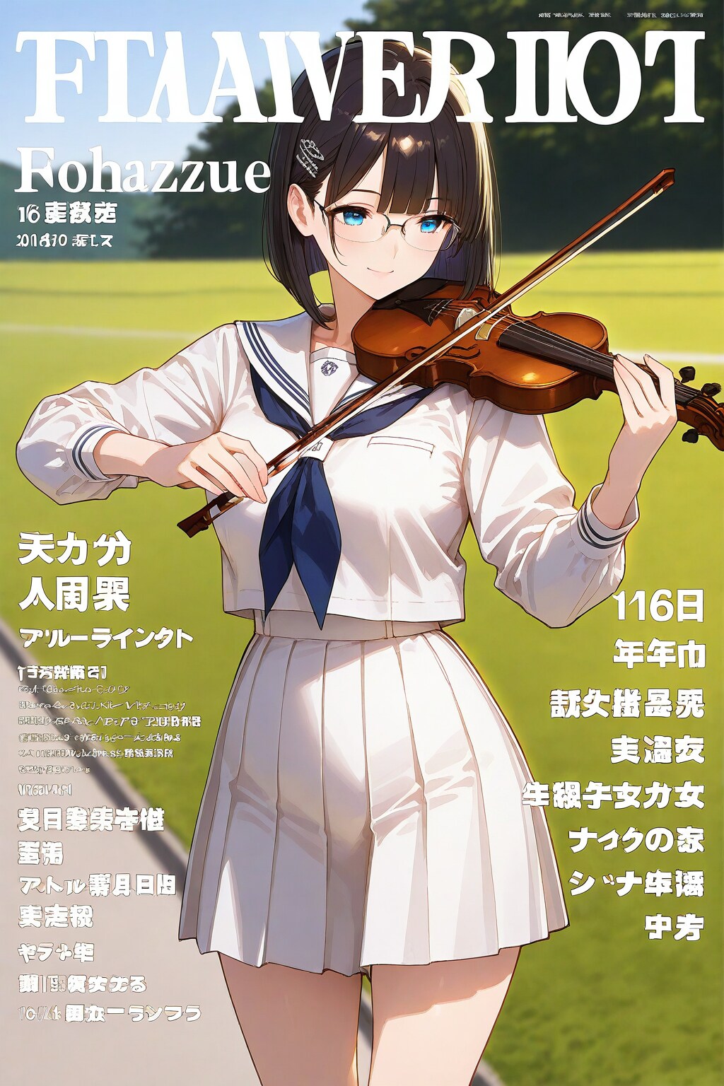 雑誌の表紙のメガネちゃん👓🎻✨