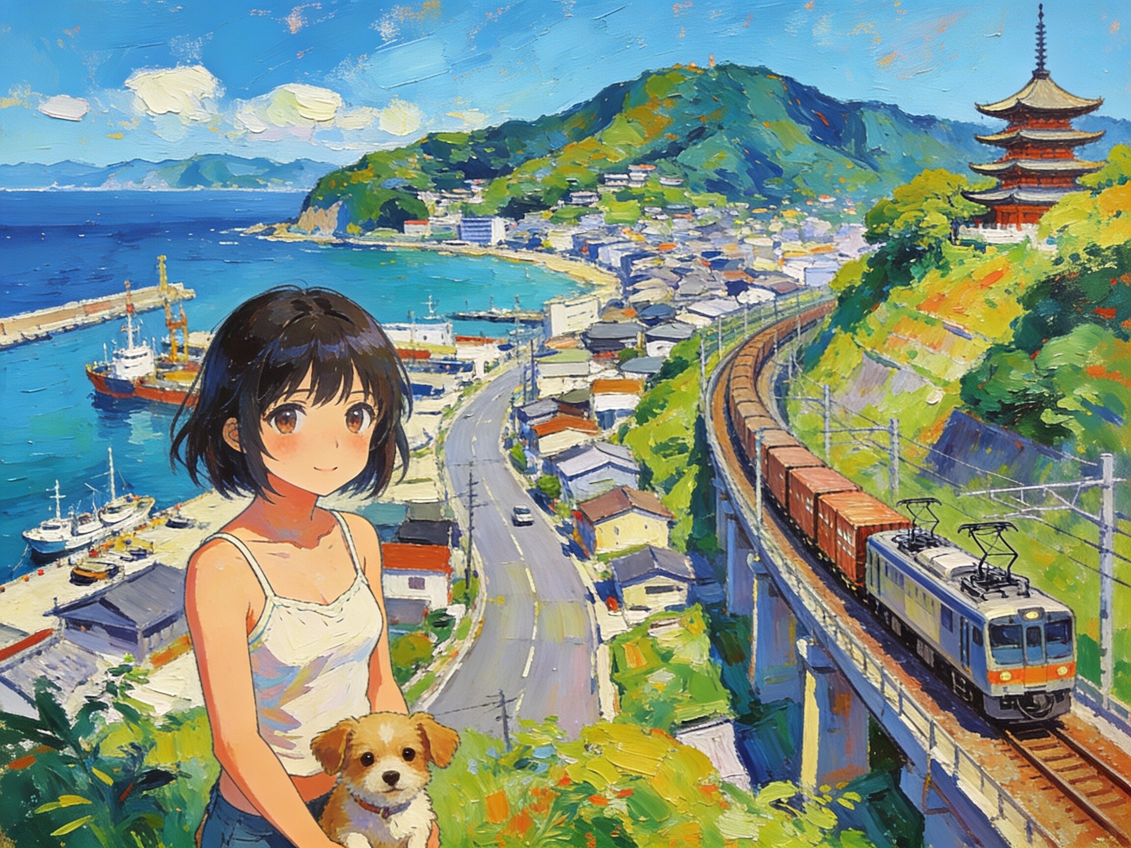 海の見える街92 | の人気AIイラスト・グラビア