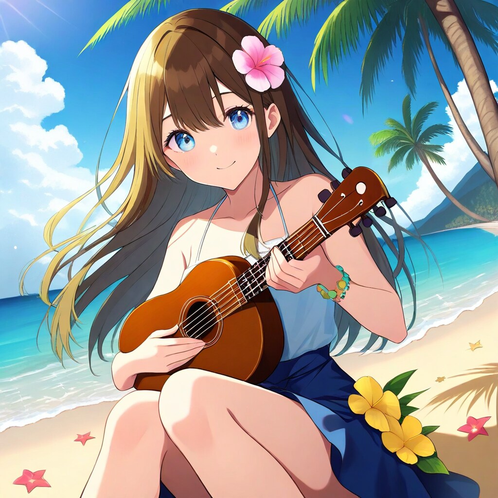 ハワイでウクレレ | の人気AIイラスト・グラビア