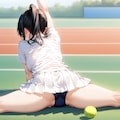 テニス女子ストレッチ2 5枚目