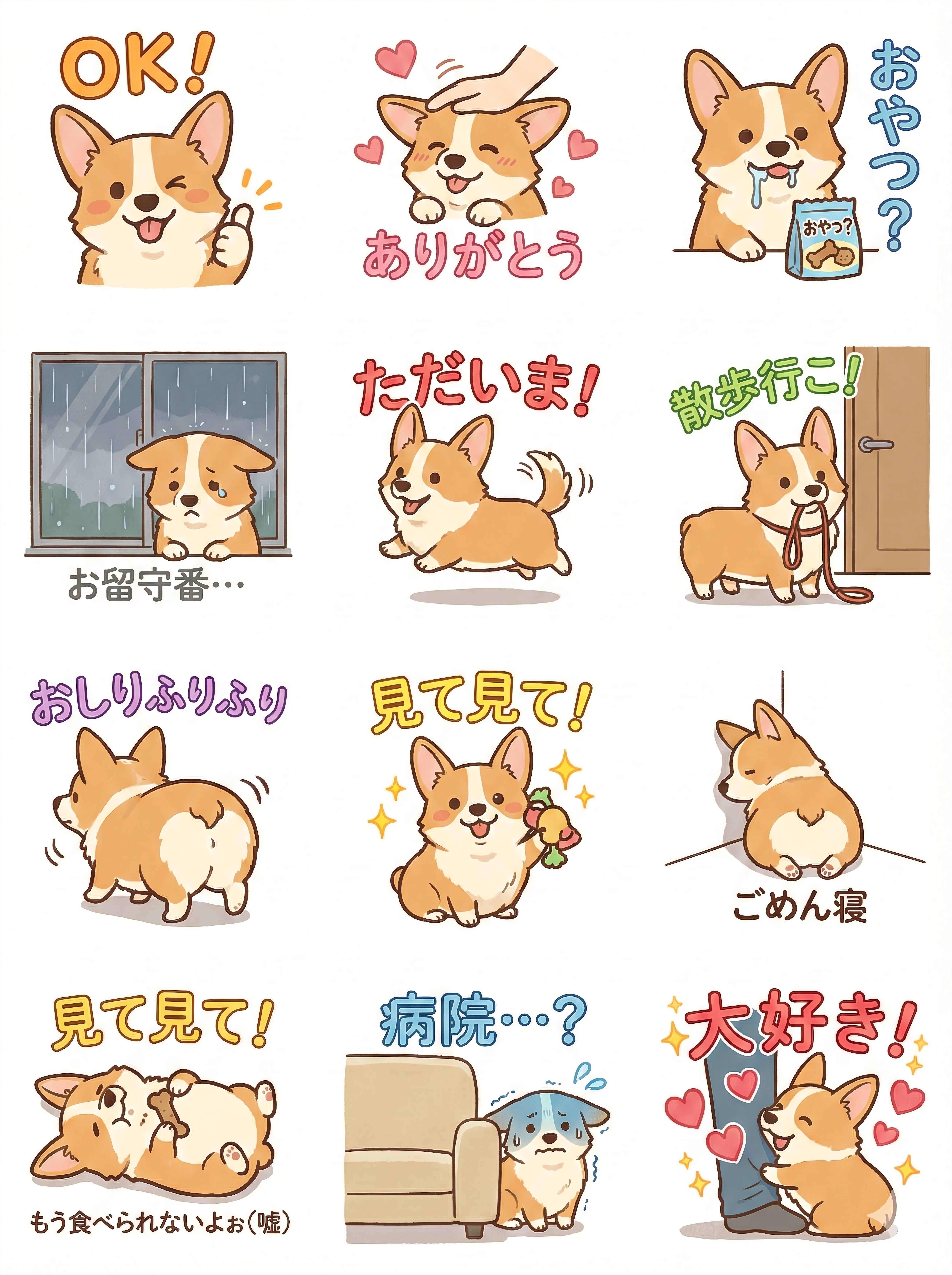 Corgi Stamp | の人気AIイラスト・グラビア