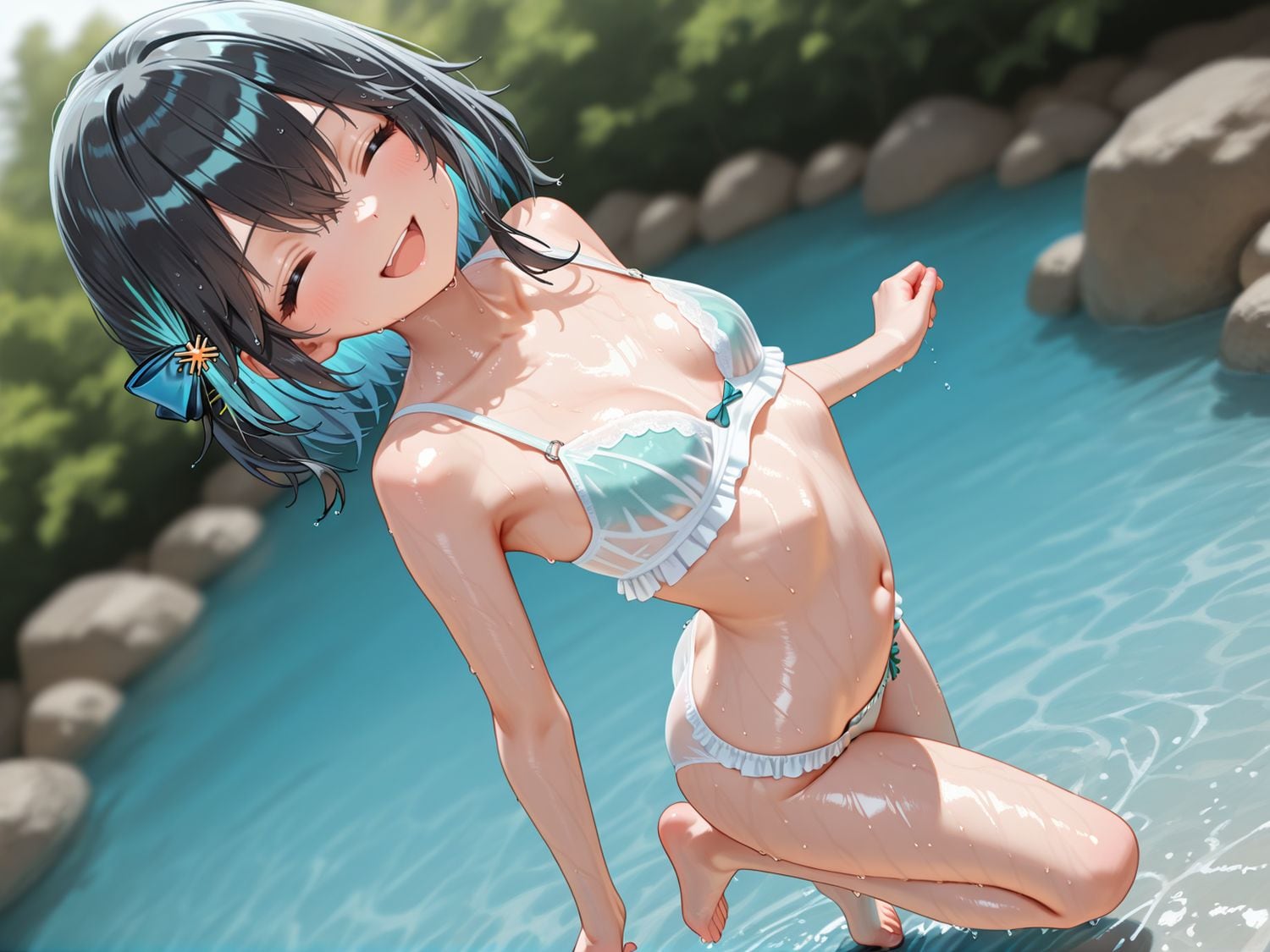 水浴びもか