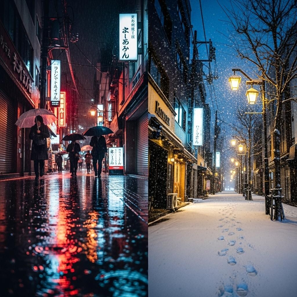 雨は夜ふけすぎに雪へと変わるだろう♪
