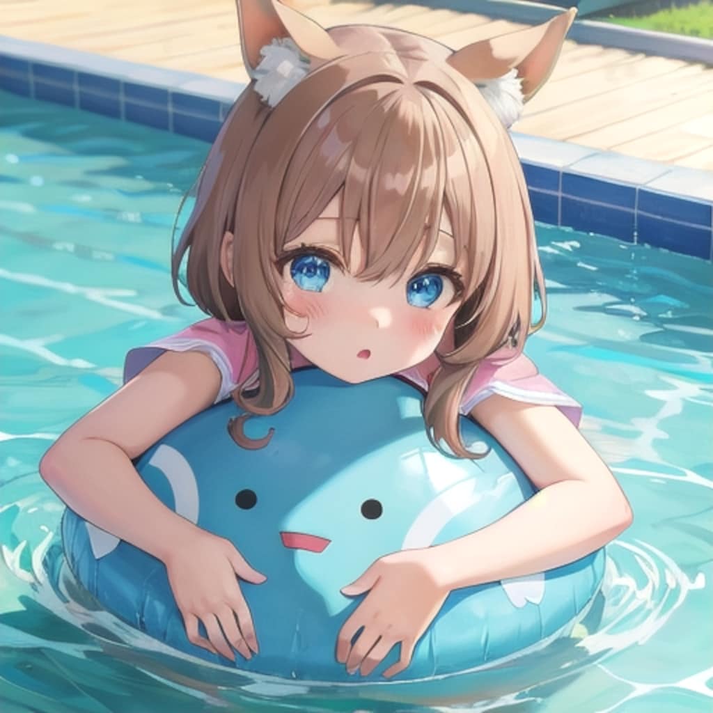 今日はプールで特訓だ！