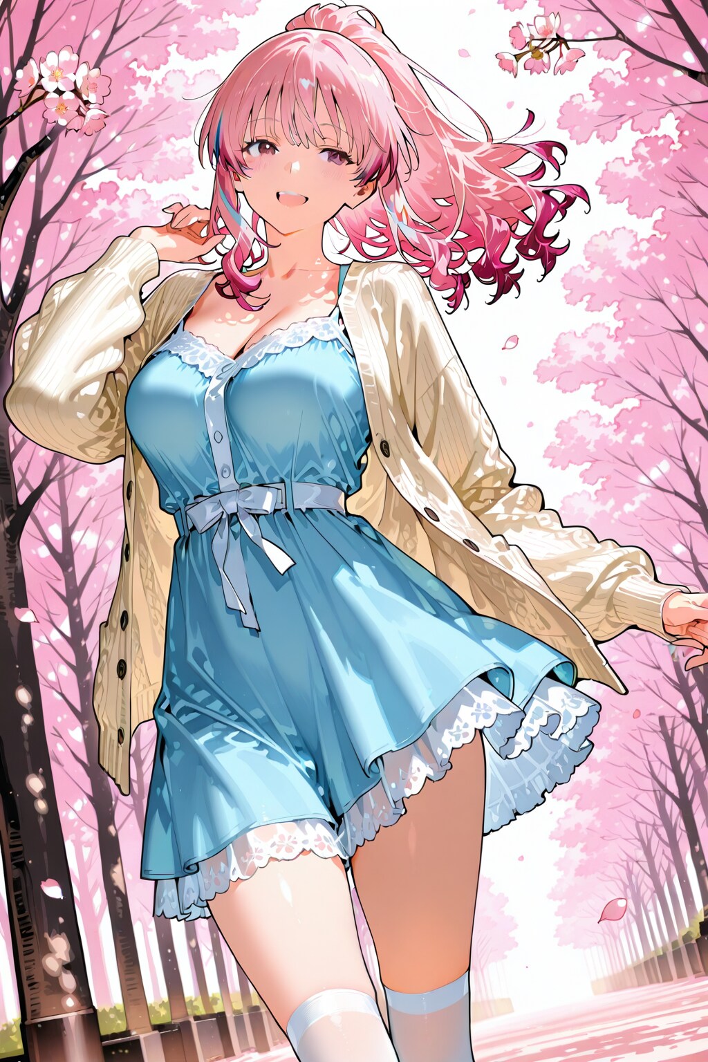 【習作】春コーディネートファッションの女の子　その2
