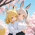 桜の木の下でちょっとだけ 🦊×🐇 2枚目