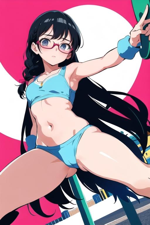 体育の授業で全員着用の陸上ウェアを着せられたほっそりオタクちゃん