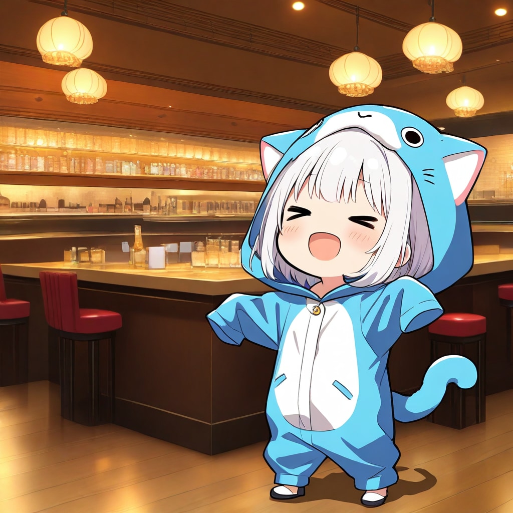 きぐるみの白髪ちゃん