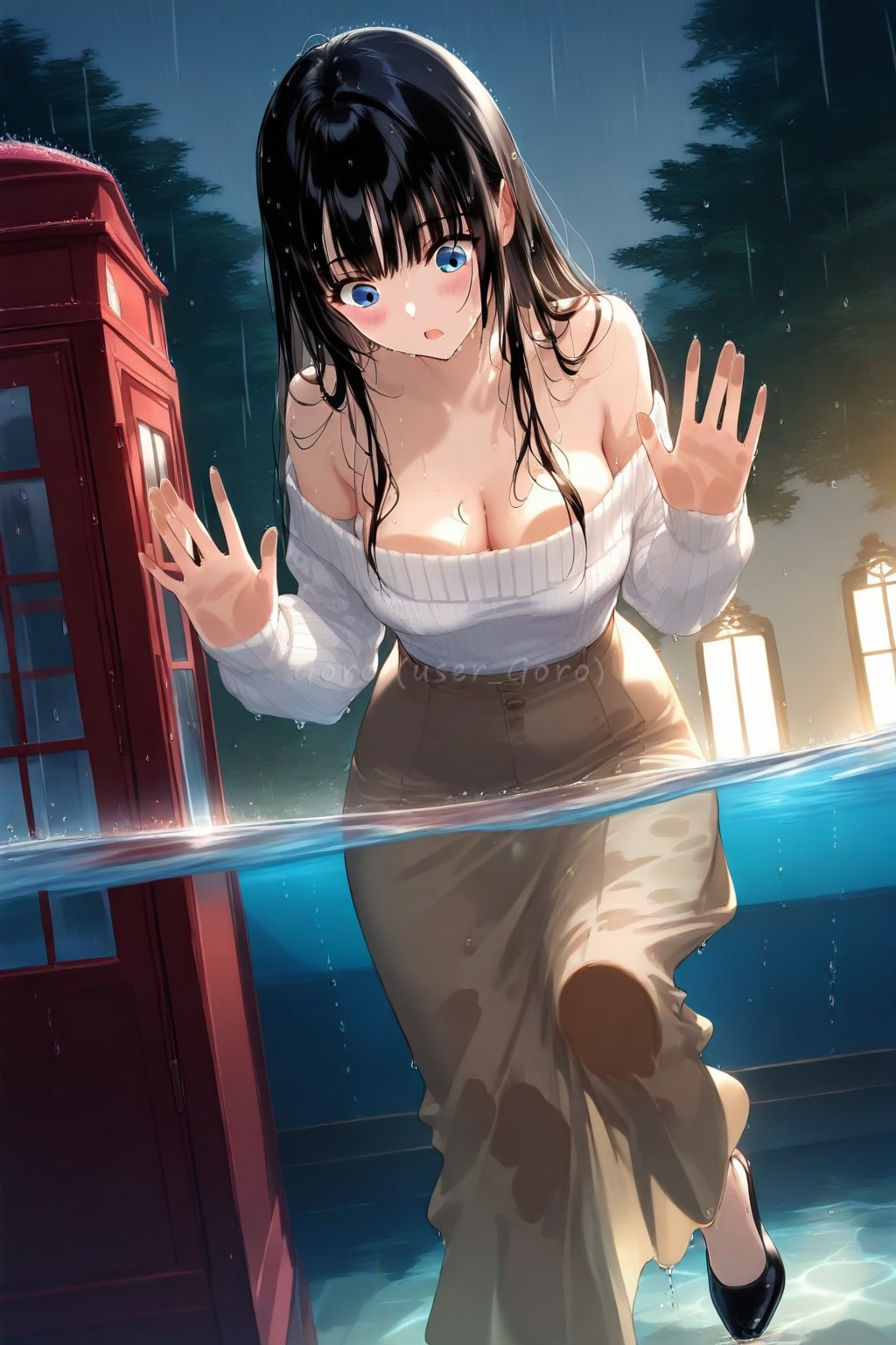 ちょっと雨たいへん(水没の過程)