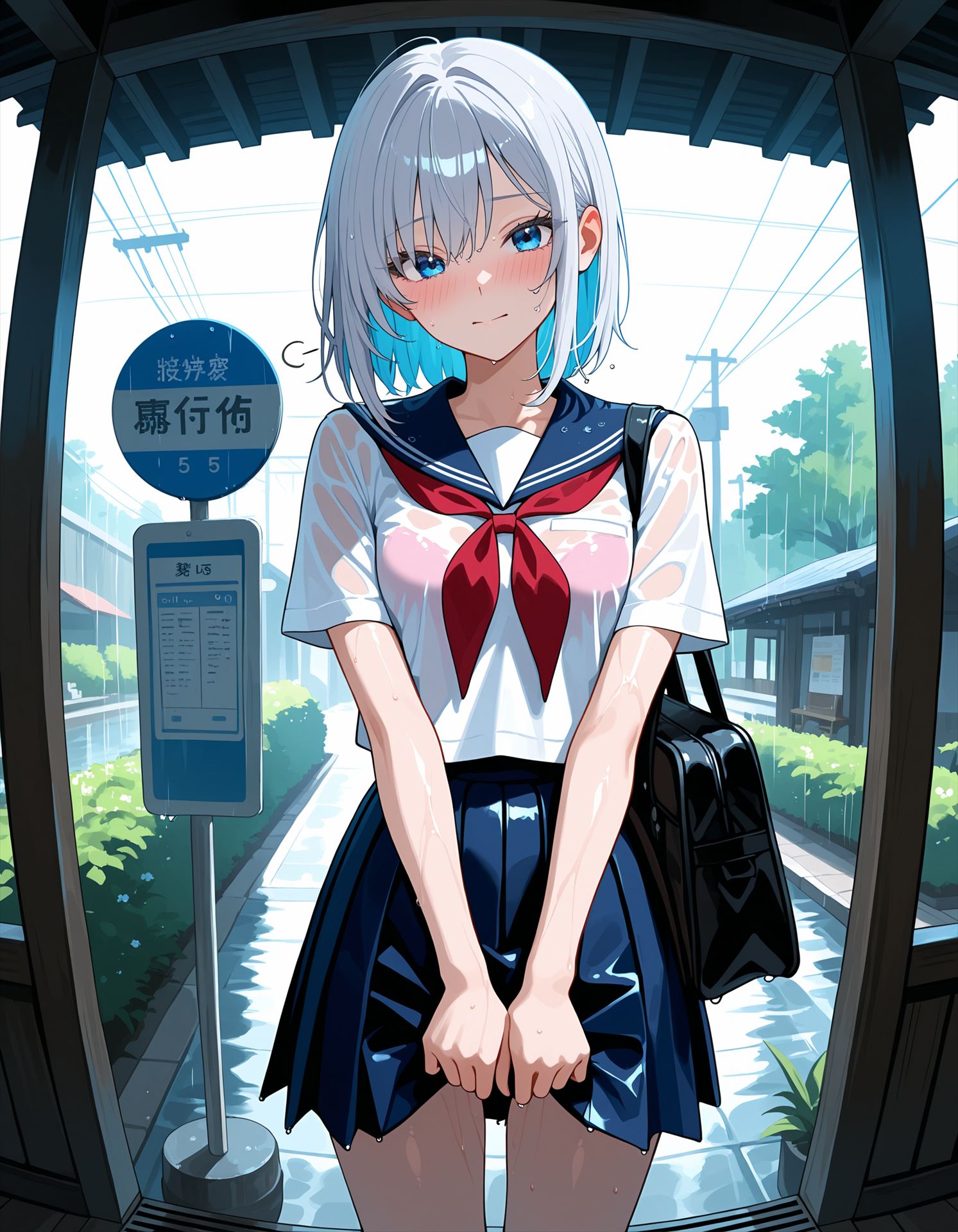 急に雨降ってきちゃった（絵那）