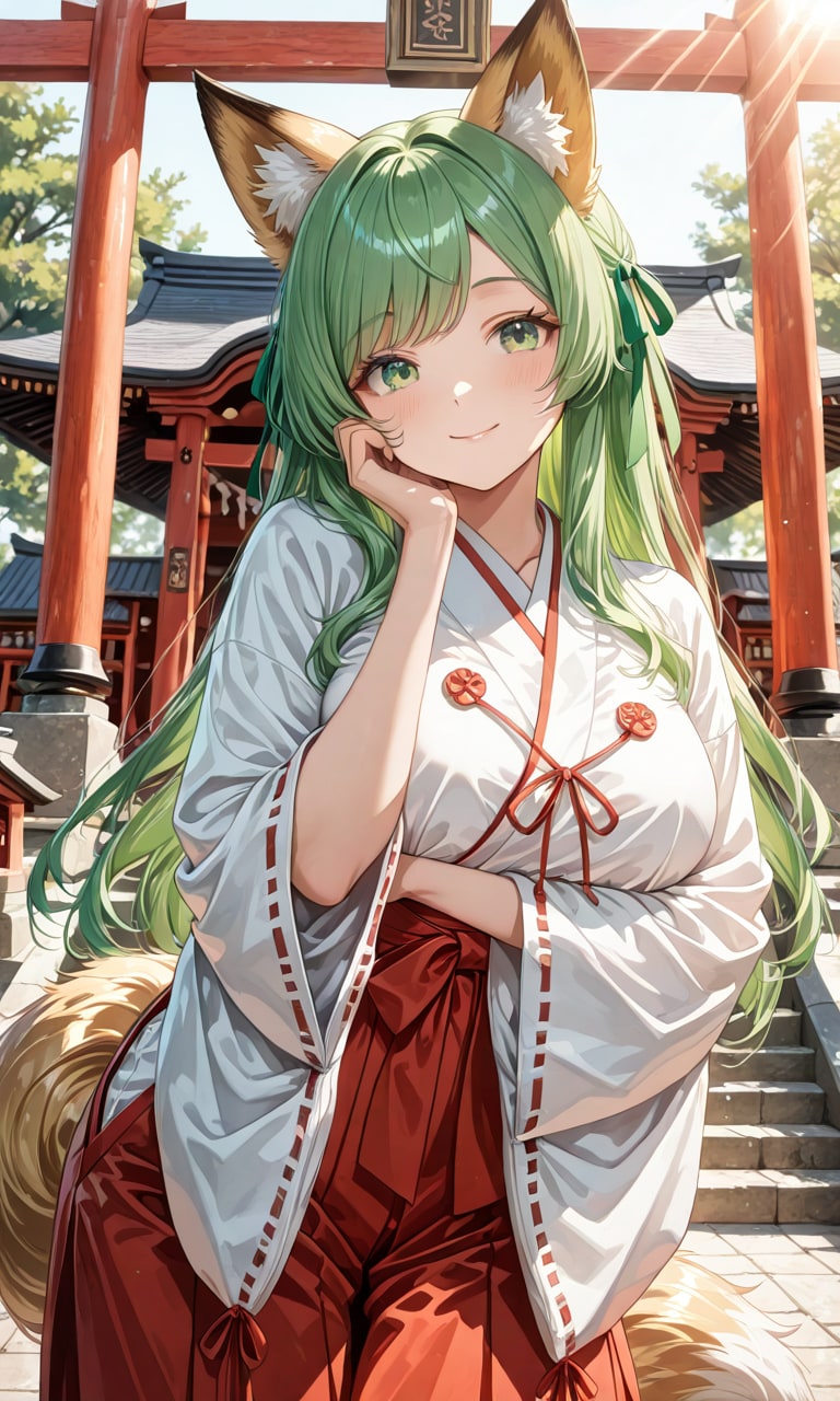 タウラ(こんねぇ)巫女バイト | の人気AIイラスト・グラビア