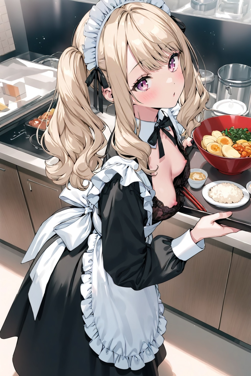 胸チラが上手いメイド